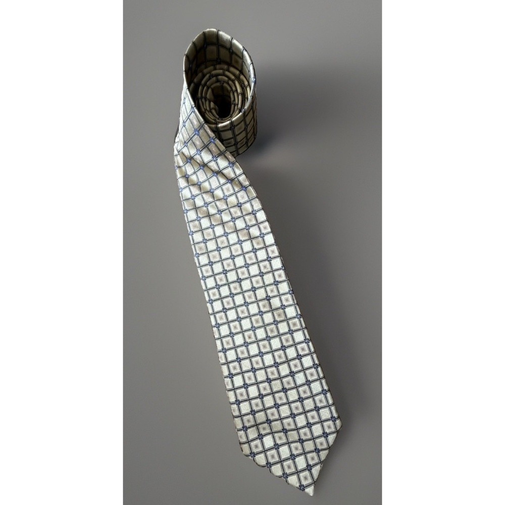 Insignia Martin Wong Neckwear Tie Gold Black Check 100% Silk JBHS